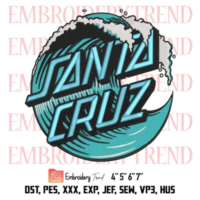 Santa Cruz Wave Dot Embroidery, Wave Dot Embroidery, Santa Cruz Embroidery, Embroidery Design File