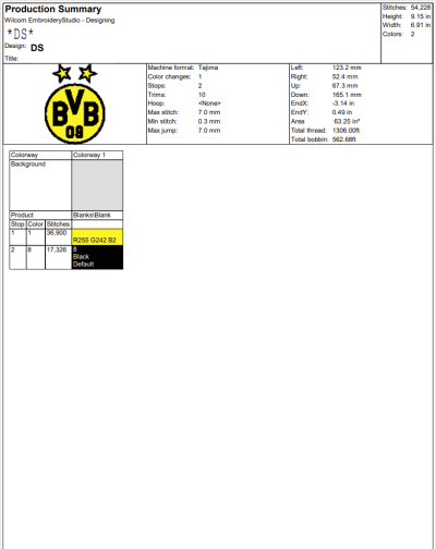 Borussia Dortmund Logo Embroidery, Football Embroidery, Sport Embroidery, Embroidery Design File