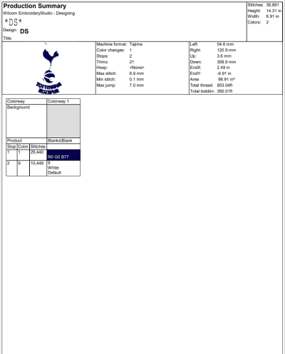 Tottenham Hotspur Logo Embroidery, Football Embroidery, Sport Embroidery, Embroidery Design File