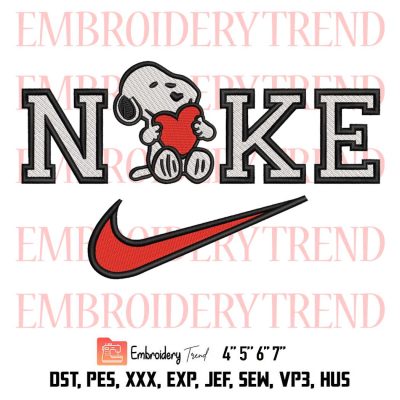 Nike Snoopy Disney Embroidery, Snoopy And Woodstock Embroidery, Logo Nike Embroidery, Embroidery Design File