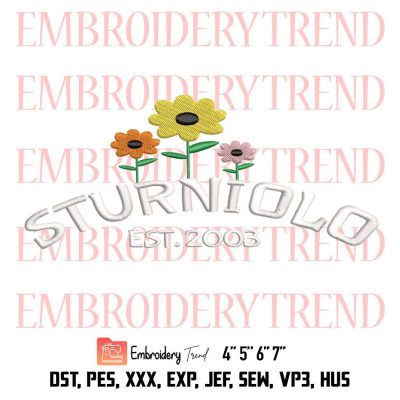 Flowers Sturniolo 2003 Logo Embroidery, Sturniolo Triplets Funny Embroidery, Embroidery Design File
