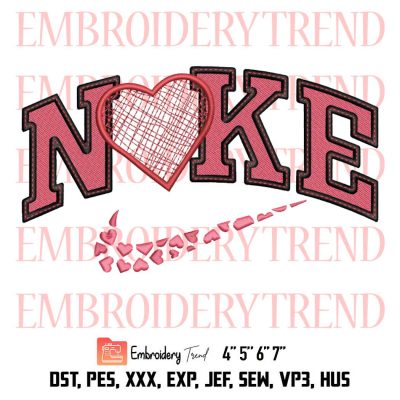 Nike Valentine’s Embroidery, Valentine’s Day Embroidery, Nike Logo Embroidery, Embroidery Design File