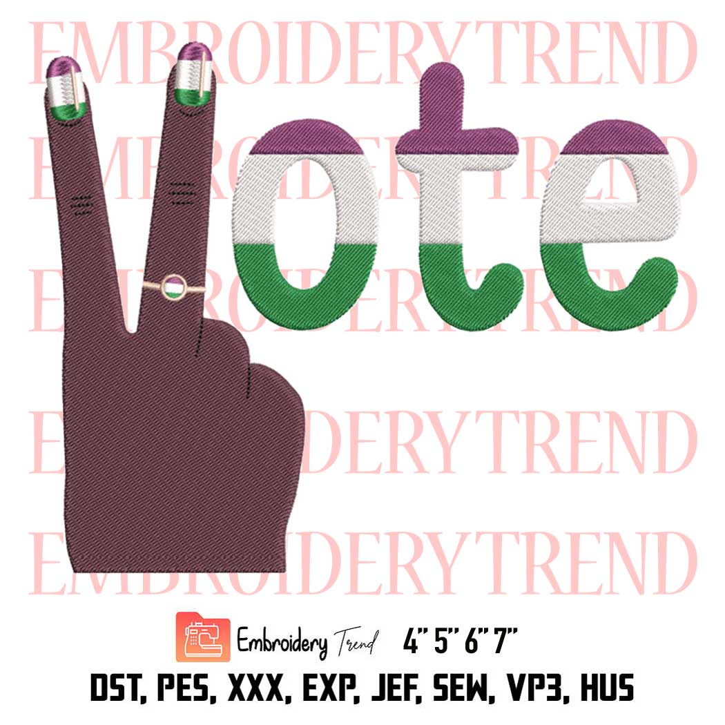 Victory Hand Vote Embroidery, Hand Peace Embroidery, Embroidery Design File