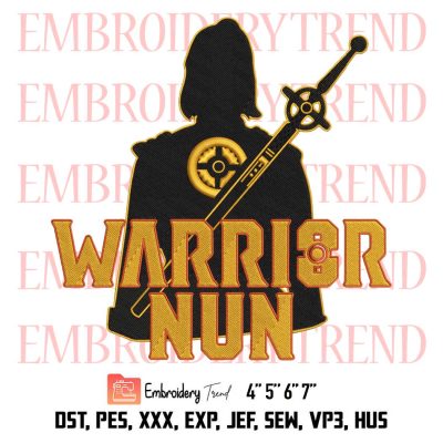 Warrior Nun Logo Embroidery, Netflix Movie Embroidery, Warrior Nun TV Series Embroidery, Embroidery Design File