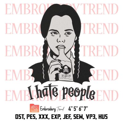 Wednesday Addams Embroidery, I’ll Stop Wearing Black Embroidery, When They Invent A Darker Color Embroidery, Embroidery Design File