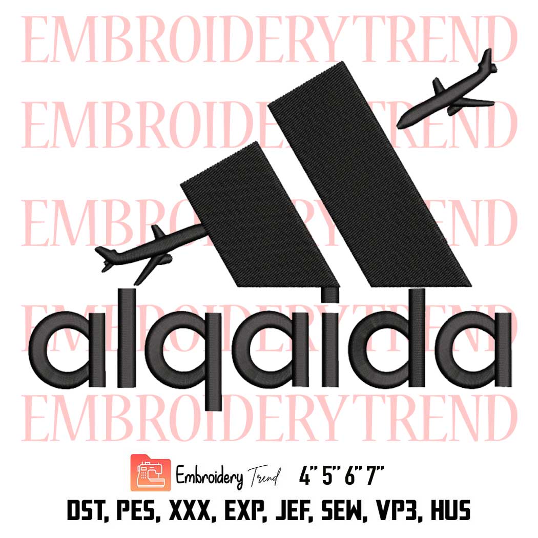 Algaida Adidas Parody Embroidery, Planes Al Qaeda Embroidery, Adidas Embroidery, Embroidery Design File - Embroidery Files Store DST, PES, XXX, EXP, JEF, SEW