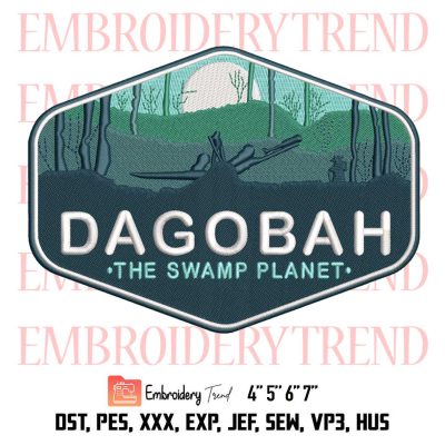 Dagobah The Swamp Planet Embroidery, Star Wars Embroidery, Dagobah Planet Embroidery, Embroidery Design File