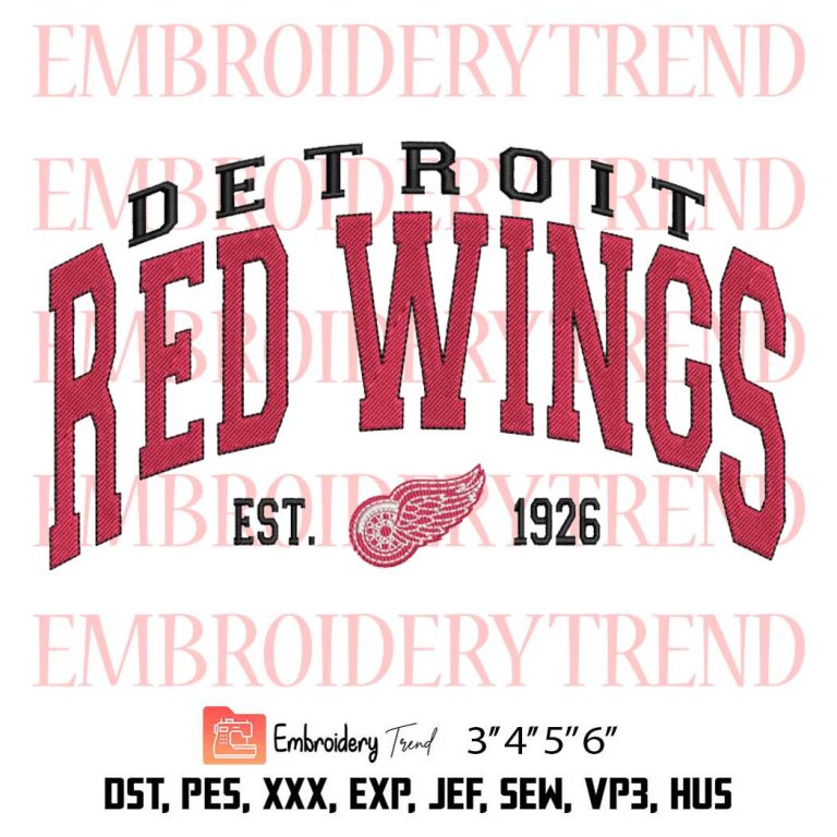 Detroit Red Wings Est. 1926 Embroidery, NHL Detroit Red Wings