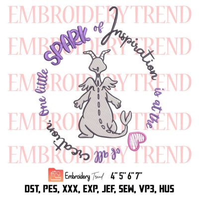 One Little Spark Of Inspiration Is At The Heart Of All Creation Embroidery, Disney Figment Embroidery, Embroidery Design File