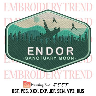Endor Sanctuary Moon Embroidery, Star Wars Embroidery, Endor Forest Moon Embroidery, Embroidery Design File