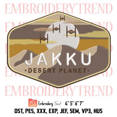 Jakku Desert Planet Embroidery, Star Wars Embroidery, Jakku Embroidery, Embroidery Design File