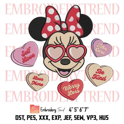 Minnie Valentine Magical Embroidery, Disney Valentine Embroidery, Valentine’s Day Embroidery, Embroidery Design File