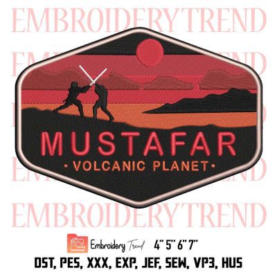 Mustafar Volcanic Planet Embroidery, Star Wars Embroidery, Darth Vader Embroidery, Mustafar Embroidery, Embroidery Design File