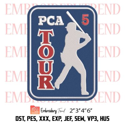 PCA Tour 5 Baseball Embroidery, PCA Baseball Embroidery, Sport Embroidery, Embroidery Design File