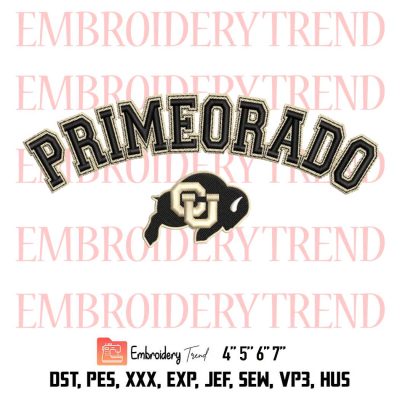 Primeorado Prime Colorado Football Embroidery, Colorado Buffaloes Football Logo Embroidery, Embroidery Design File