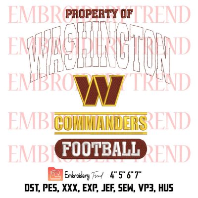 Washington Commanders Football Embroidery, NFL Football Embroidery, Sport Embroidery, Embroidery Design File