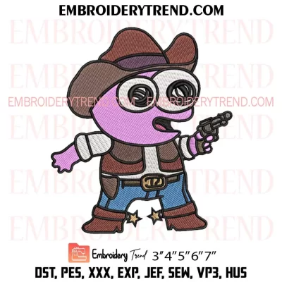 Smiling Friends Cowboy Pim Embroidery, Pimling Friends Embroidery, Cartoon Show Embroidery, Embroidery Design File