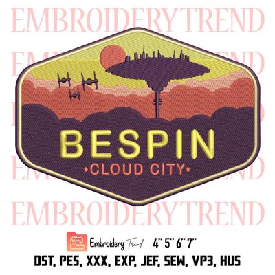 Star Wars Bespin Cloud City Embroidery, Star Wars Embroidery, Bespin Embroidery, Embroidery Design File