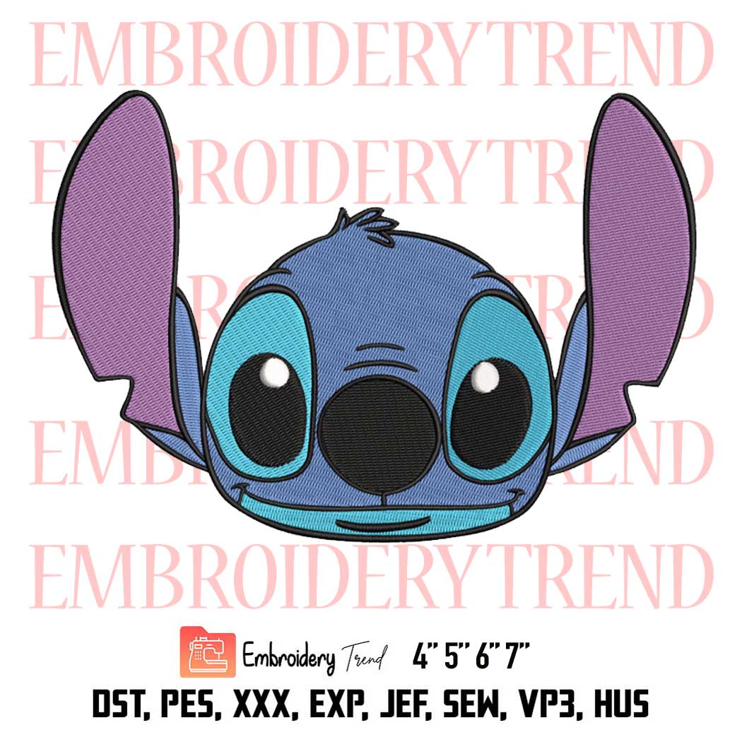 Cartoon Stitch Face Cute Embroidery, Stitch Disney Lilo And Stitch  Embroidery, Embroidery Design File - Embroidery Files Store DST, PES, XXX,  EXP, JEF, SEW