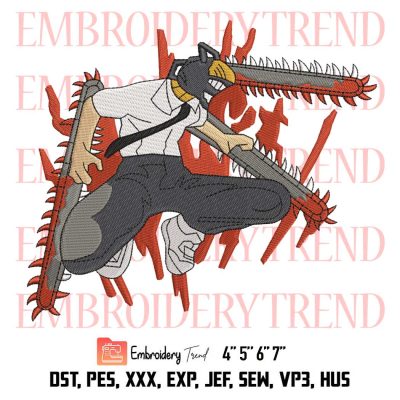 Chainsaw Man Embroidery, Denji Embroidery, Pochita Embroidery, Anime Embroidery, Embroidery Design File