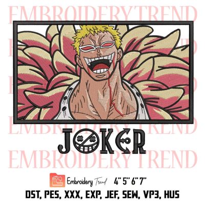 Doflamingo Embroidery, One Piece Embroidery, Anime Embroidery, Embroidery Design File