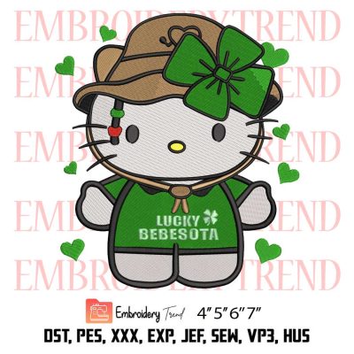 Hello Kitty Lucky Bebesota Embroidery, Benito Bad Bunny Embroidery, Happy St. Patrick’s Day Embroidery, Embroidery Design File