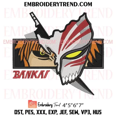 Kurosaki Ichigo Bleach Embroidery, Manga Bleach Embroidery, Anime Embroidery, Embroidery Design File