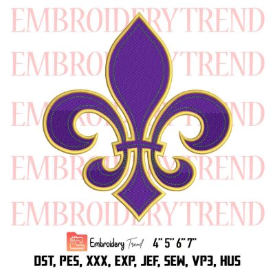 Mardi Gras Fleur De Lis Embroidery, Fleur De Lis Embroidery, Mardi Gras Embroidery, New Orleans Embroidery, Embroidery Design File