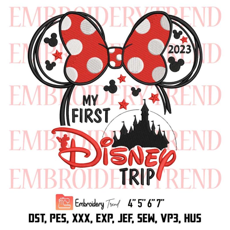 My First Disney Trip 2023 Embroidery, Magical Mickey Embroidery, Castle ...