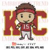 Travis Kelce Chibi Embroidery, Kansas City Chiefs Embroidery, Super Bowl 2023 Embroidery, Embroidery Design File