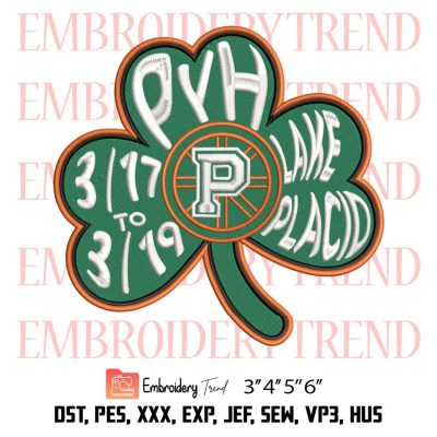 Pembroke Youth Hockey Embroidery, Shamrock Embroidery, St. Patrick’s Day Embroidery, Embroidery Design File