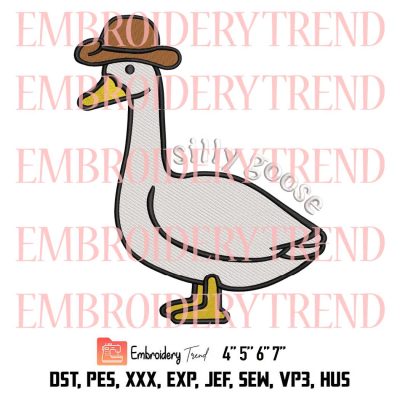 Silly Goose Embroidery, Funny Goose Embroidery, Silly Goose Bird Embroidery, Embroidery Design File