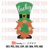 Bad Bunny St. Patrick’s Day Embroidery, Sad Heart Leprechaun Hat Shamrock Embroidery, Embroidery Design File
