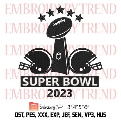 Super Bowl 2023 Embroidery, Vince Lombardi Trophy Football Embroidery, Embroidery Design File