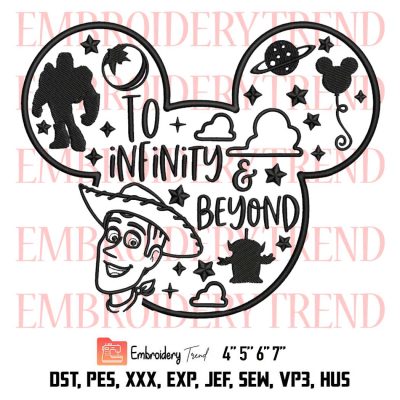 To Infinity And Beyond Embroidery, Mickey Toy Story Embroidery, Disneyworld Embroidery, Embroidery Design File