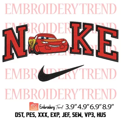 Nike Lightning McQueen Embroidery Design – Pixar Cars Embroidery Digitizing File