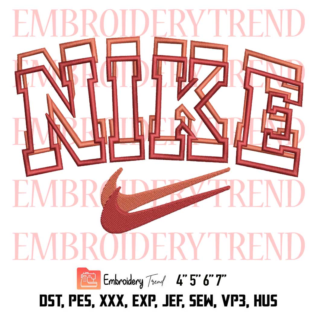 Nike Overlapping Embroidery, Logo Nike Embroidery, Sport Embroidery, Embroidery Design File