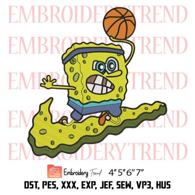 Basketball SpongeBob Nike Embroidery, Inspired Logo Nike Embroidery, SpongeBob SquarePants Embroidery, Embroidery Design File