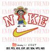 Roronoa Zoro Logo Nike Embroidery, One Piece Anime Embroidery, Embroidery Design File