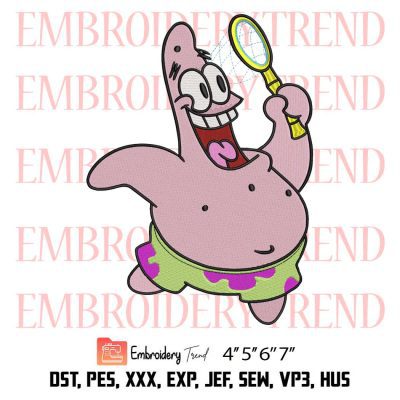 Patrick Star Funny Embroidery, SpongeBob Funny Embroidery, SpongeBob SquarePants Embroidery, Embroidery Design File