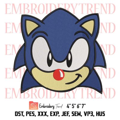 Sonic Red Nose Day Embroidery, Sonic Face Embroidery, Red Nose Day 2023 Embroidery, Embroidery Design File