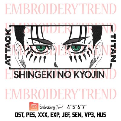 Eren Yeager Eyes Embroidery, Shingeki no Kyojin Embroidery, Attack on Titan Anime Embroidery, Embroidery Design File