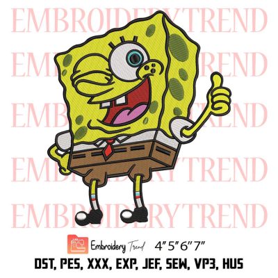 Funny SpongeBob Drop Like Embroidery, SpongeBob SquarePants Embroidery, Embroidery Design File