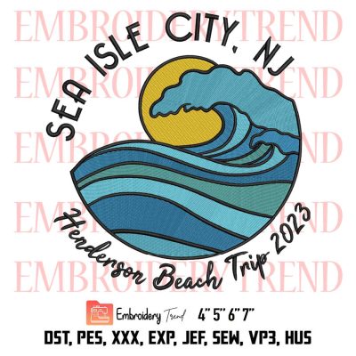 Henderson Beach Trip 2023 Embroidery, Vacation Beach Embroidery, Summer Camp Group Embroidery, Embroidery Design File