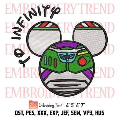 Mickey Heads To Infinity Embroidery, Toy Story Embroidery, To Infinity And Beyond Embroidery, Embroidery Design File