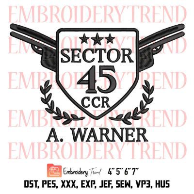 Aaron Warner Sector 45 Embroidery, Sector CCR Design File
