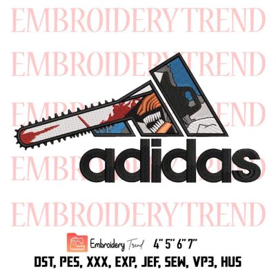 Chainsaw Man Adidas Embroidery, Anime Design File