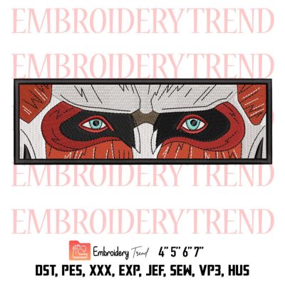 Colossal Titan Eyes Embroidery, Face Anime Design File