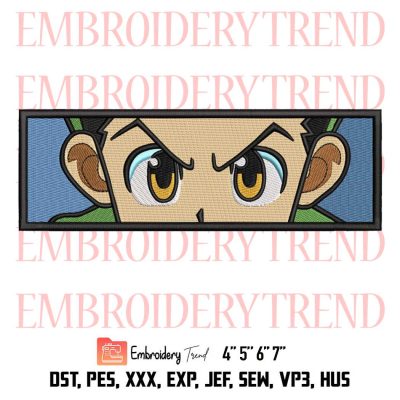 Gon Freecss Eyes Embroidery, Face Anime Design File
