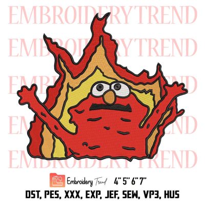 Hell Elmo Embroidery, Flaming Elmo Design File